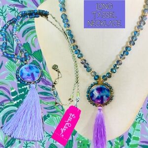 LILLY PULITZER NECKLACE NWT BAY DREAMING purple TASSEL ⭐️ Unique LILAC FREESIA